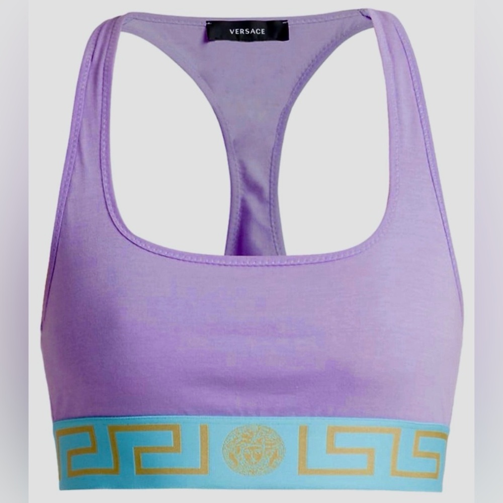 Authentic Versace Lavender and Sky Blue Sports Bra NWT SZ3
